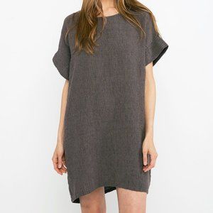 ES Georgia Dress OSP, charcoal linen gauze